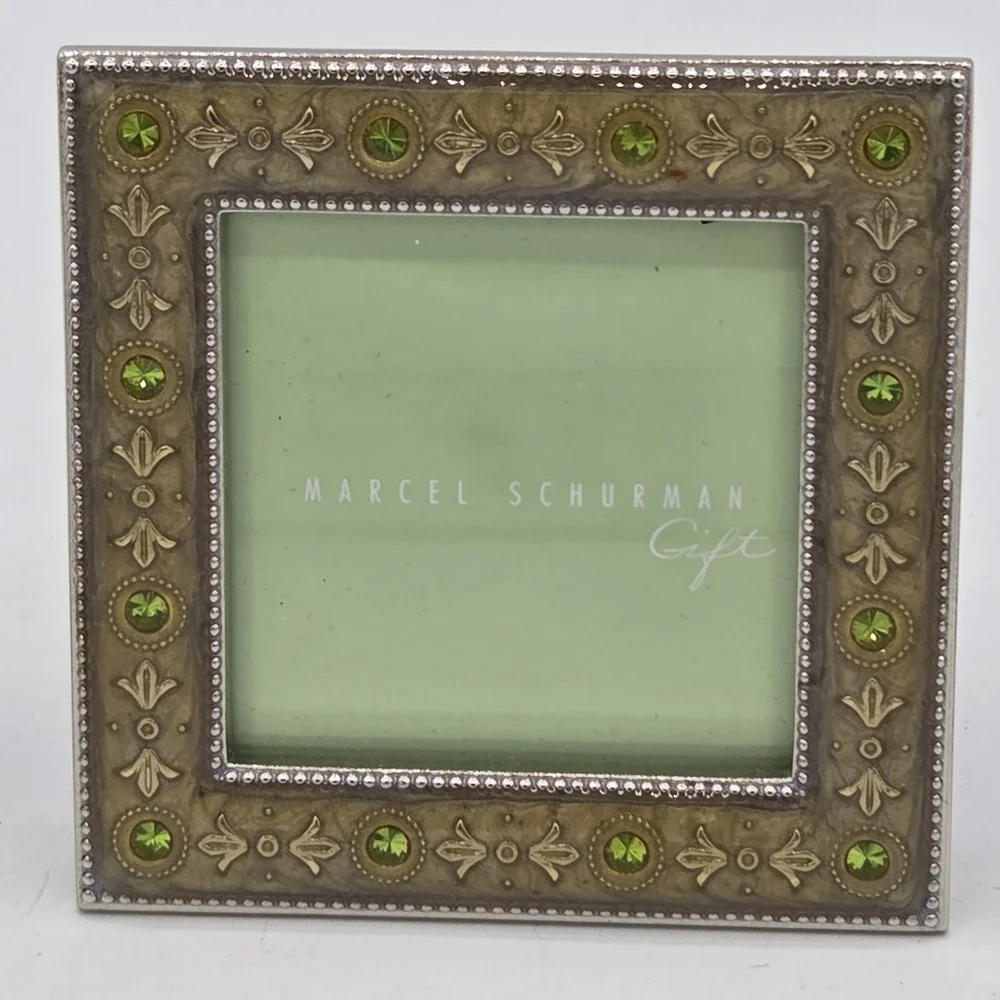Set Of 3 Marcel Schurman Mini Photo Frames Circle Heart Square Enamel